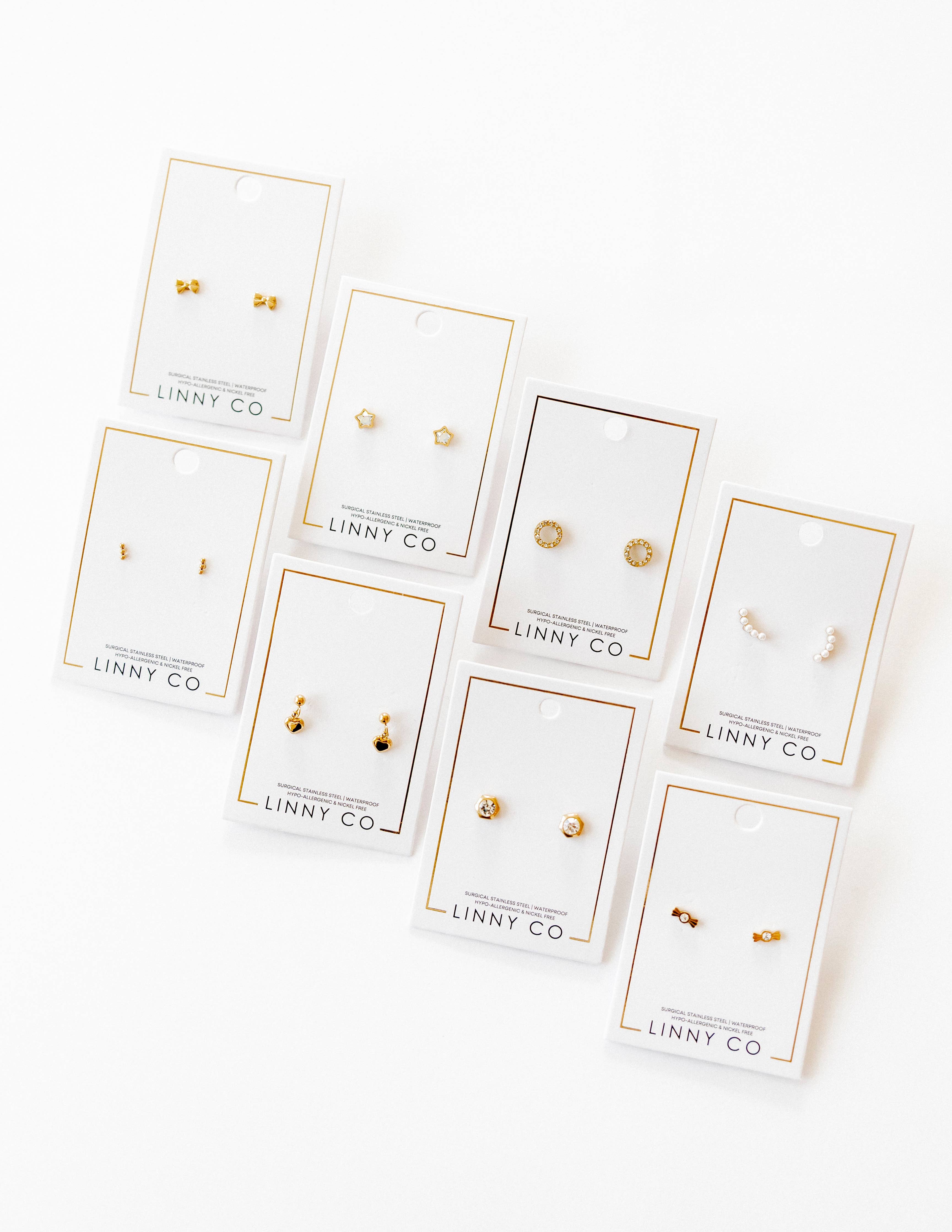 Screwback Stud Earrings - Lainey - Gold