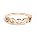 Stainless Steel PVD Coated Peace Sign Stacking Ring