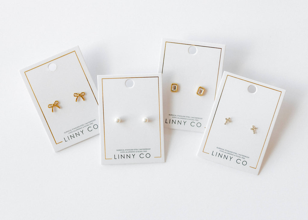 Screwback Stud Earrings - Sadie - Gold