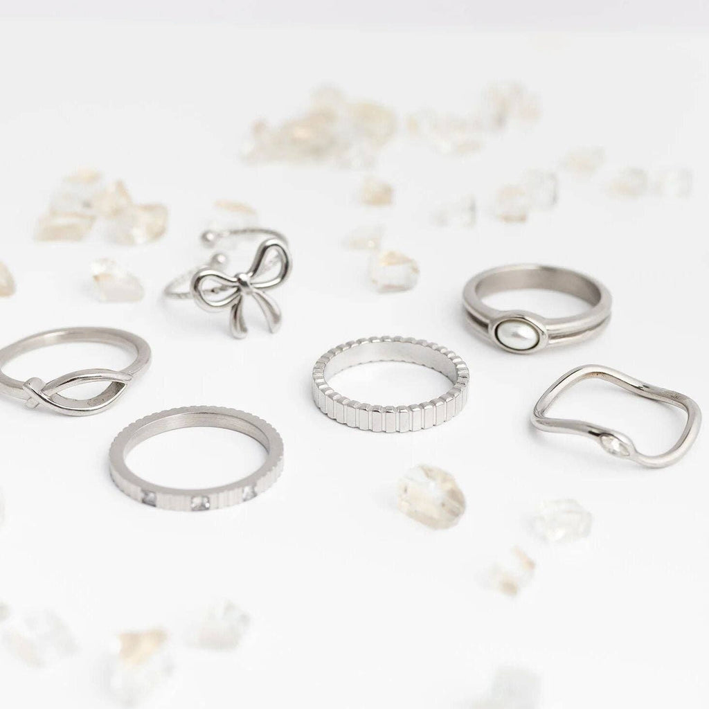 18K Gold PVD Stainless Steel Adjustable Bow Ring