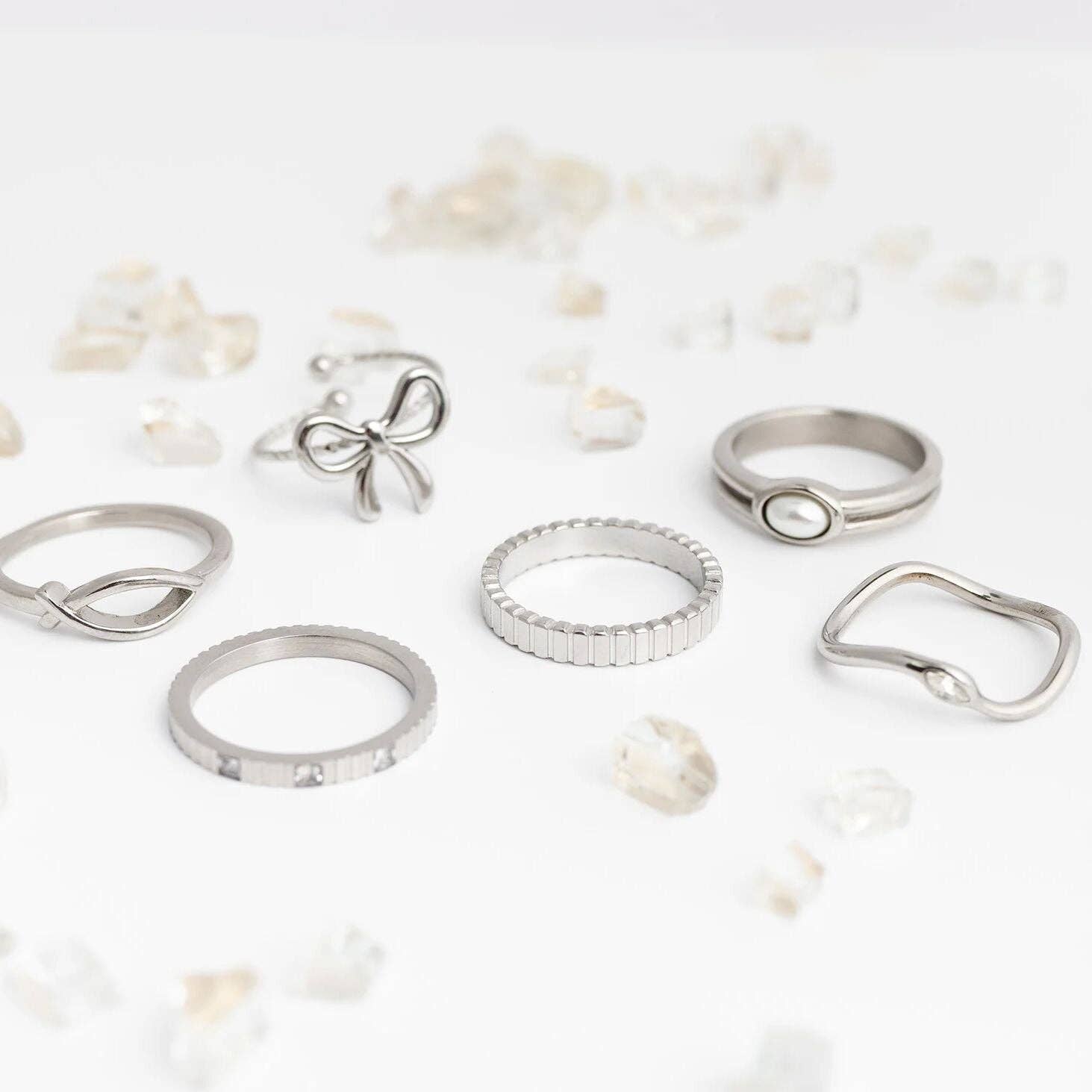 18K Gold PVD Stainless Steel Adjustable Bow Ring