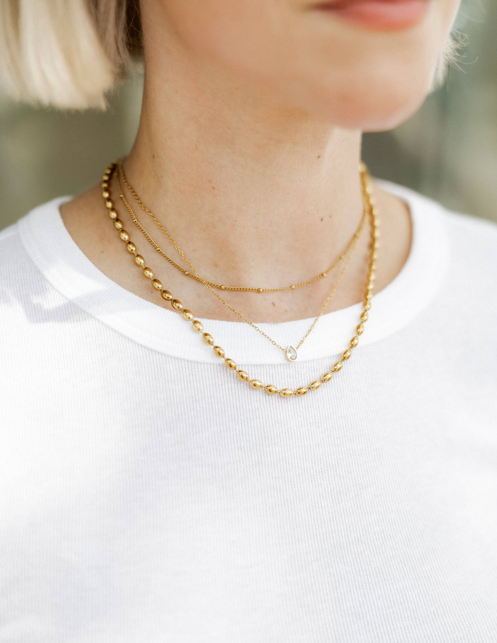 Necklace - Paloma Pear Drop Gold