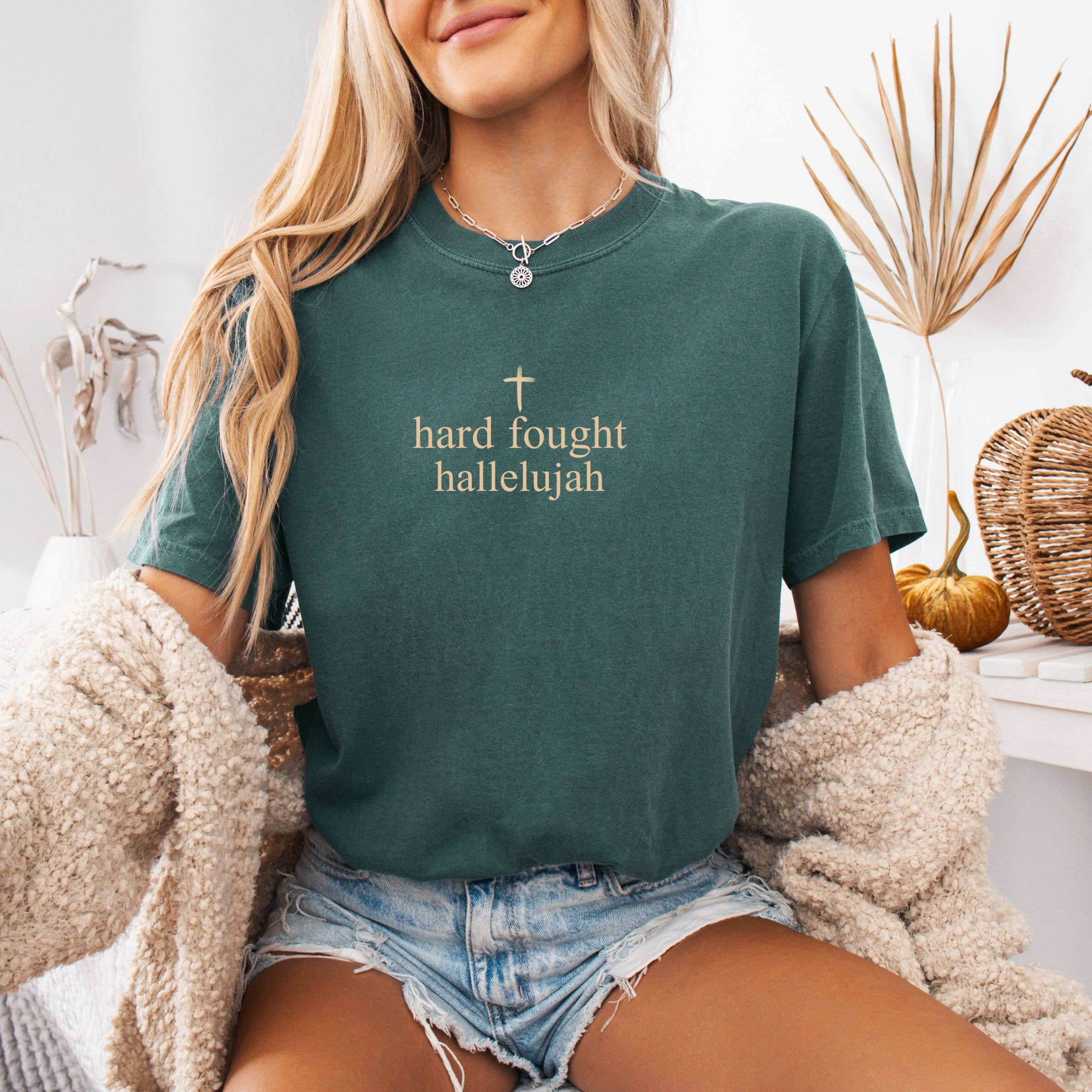 Hard Fought Hallelujah Faith Graphic Tee