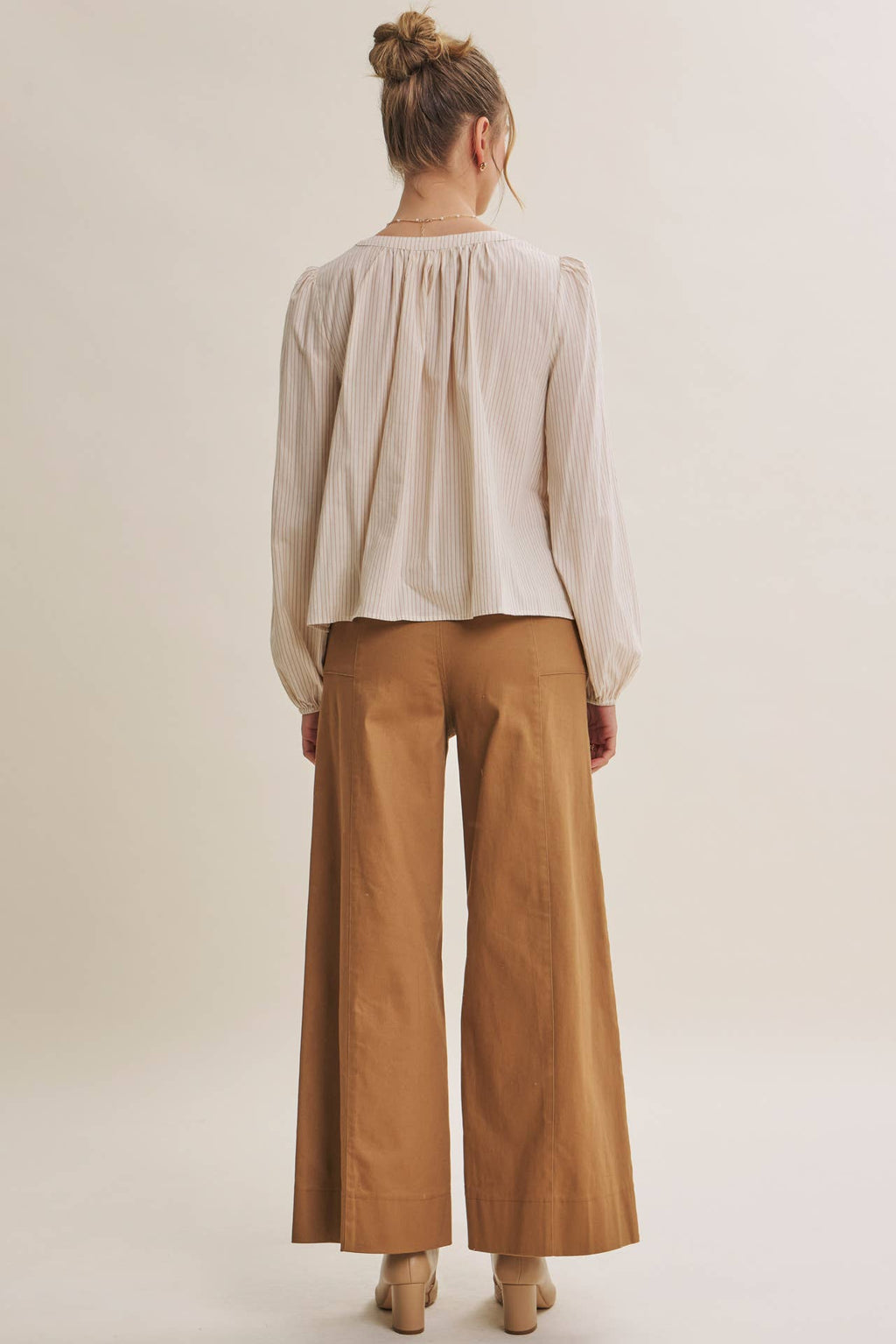 WORK TO WEEKEND CONTRAST EMBROIDERED COTTON STRIPE BLOUSE