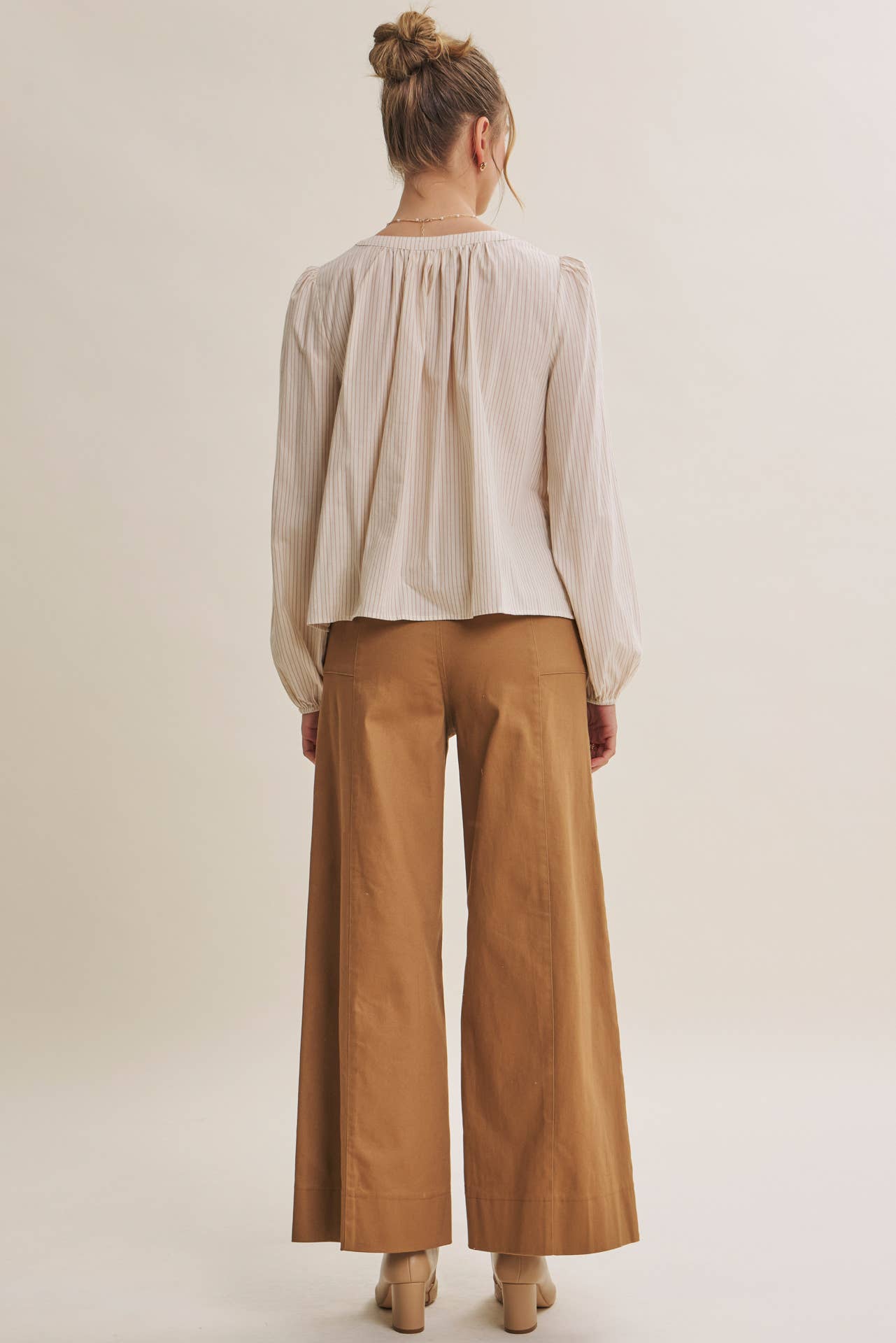 WORK TO WEEKEND CONTRAST EMBROIDERED COTTON STRIPE BLOUSE