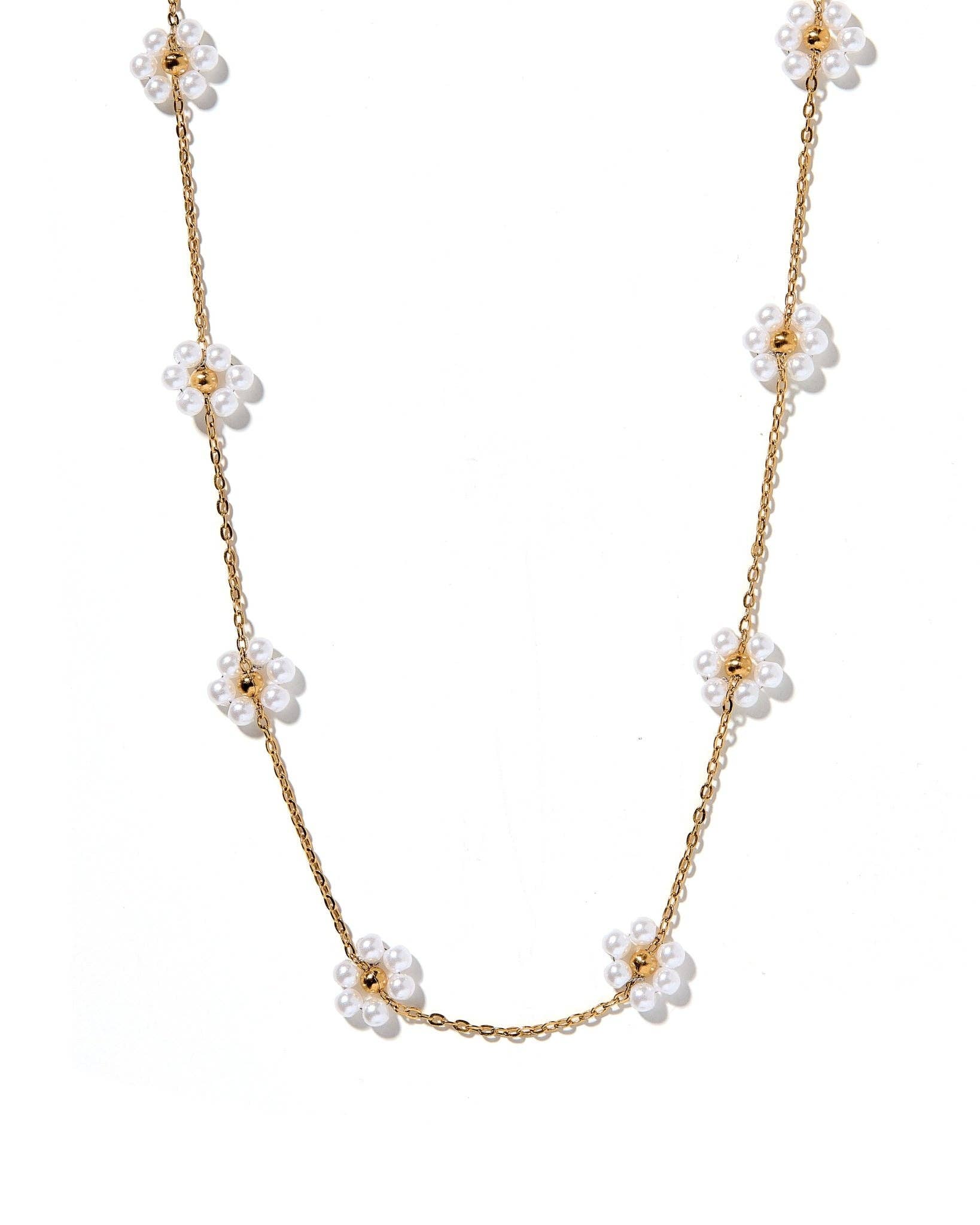 Necklace - Gracie Flower Pearl