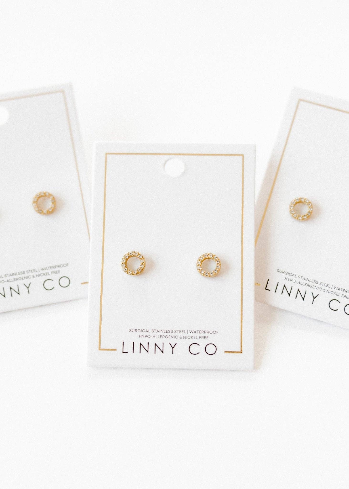 Screwback Stud Earrings - Lainey - Gold