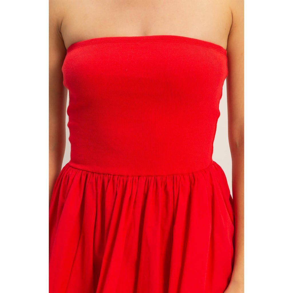 Strapless Flowy Mini Dress