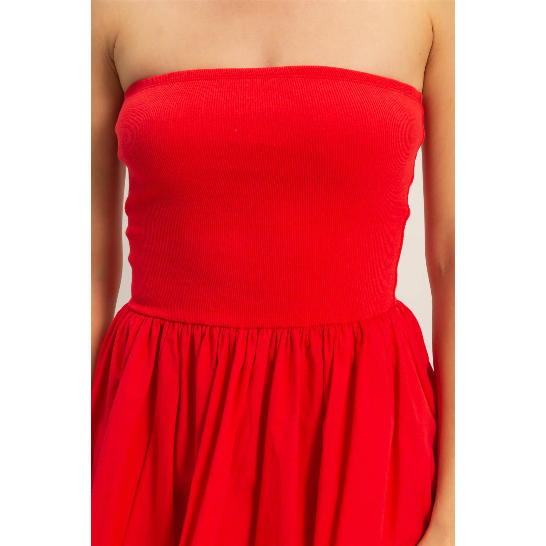 Strapless Flowy Mini Dress