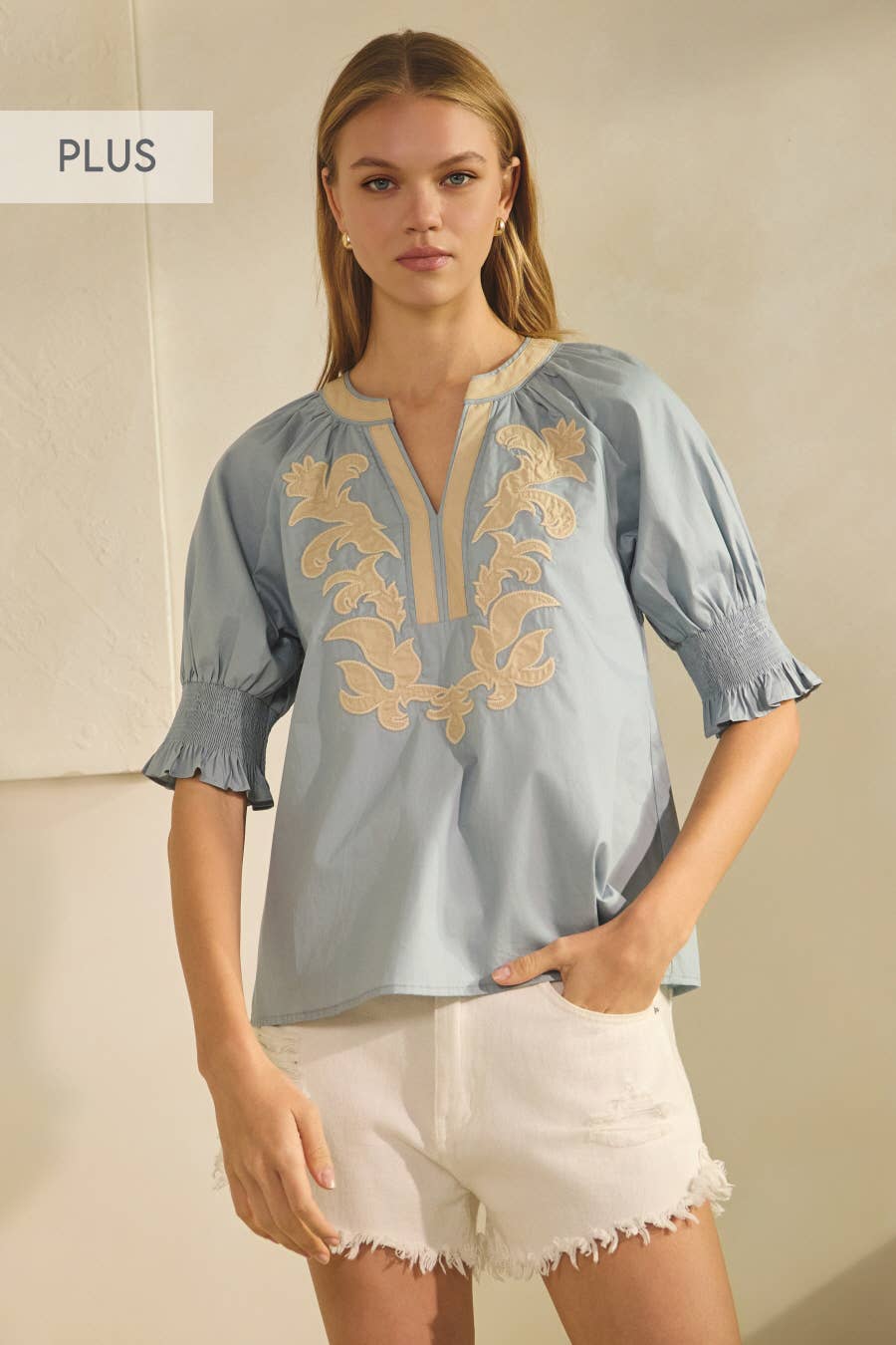 Plus Cotton Poplin Top