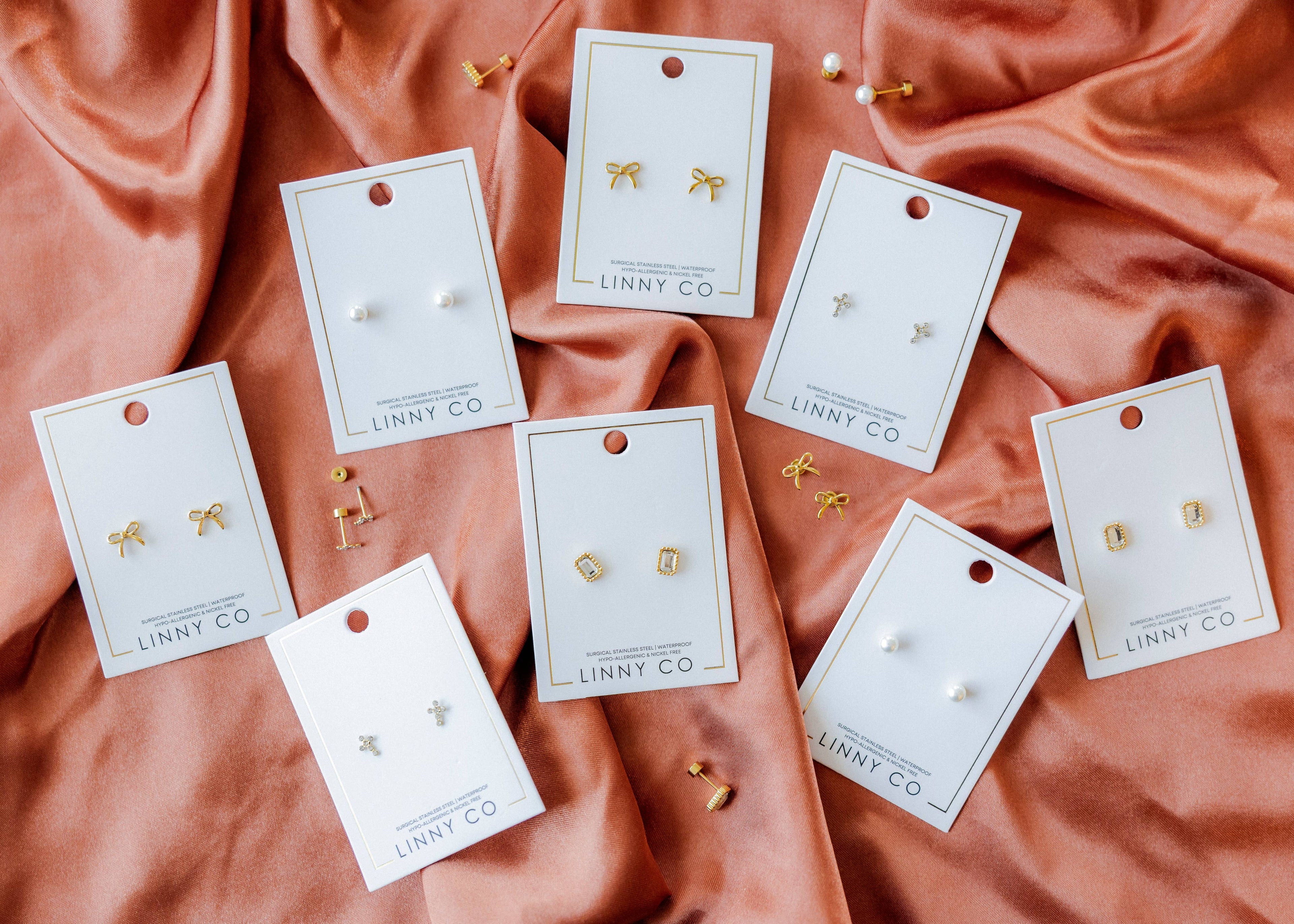 Screwback Stud Earrings - Sadie - Gold