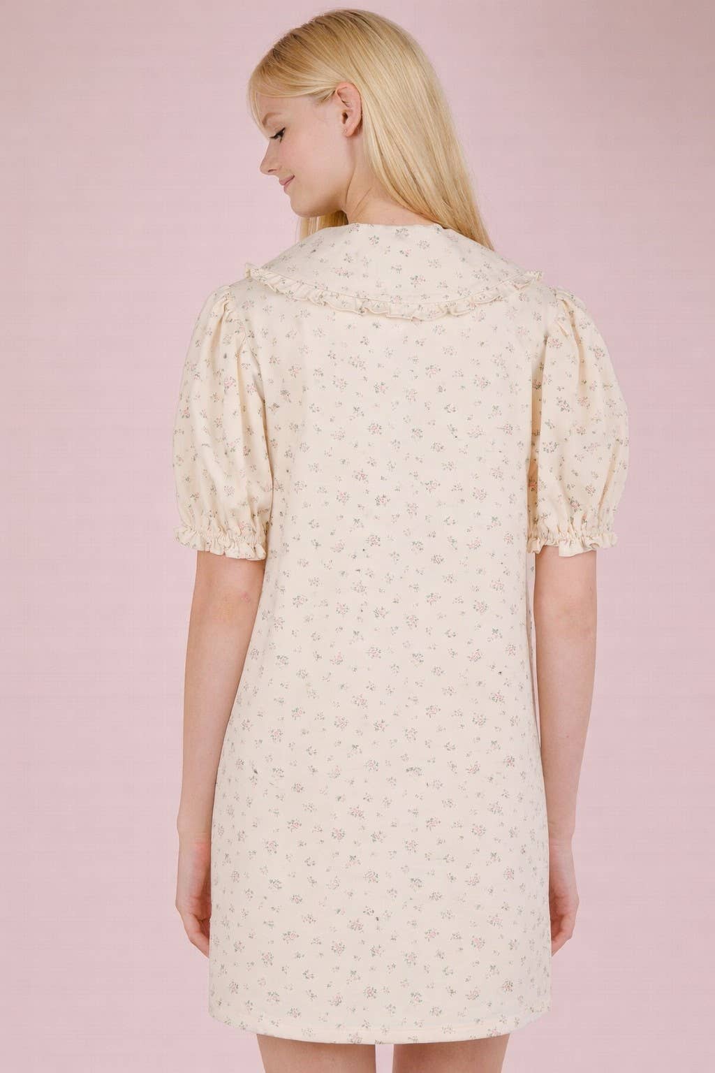 Floral Printed Woven Shirt Mini Dress