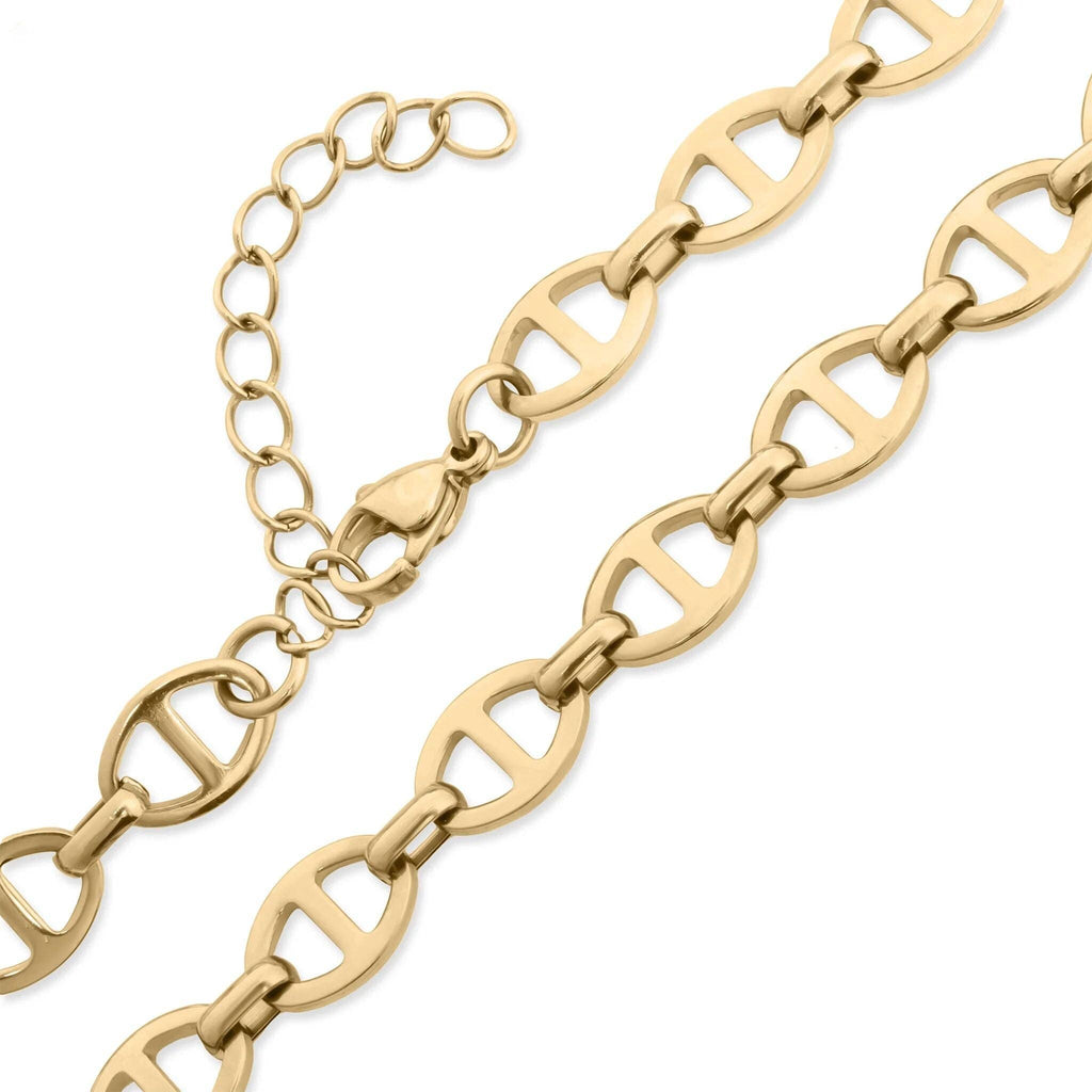 18K Gold PVD Stainless Steel Thick Oval Chain Necklace