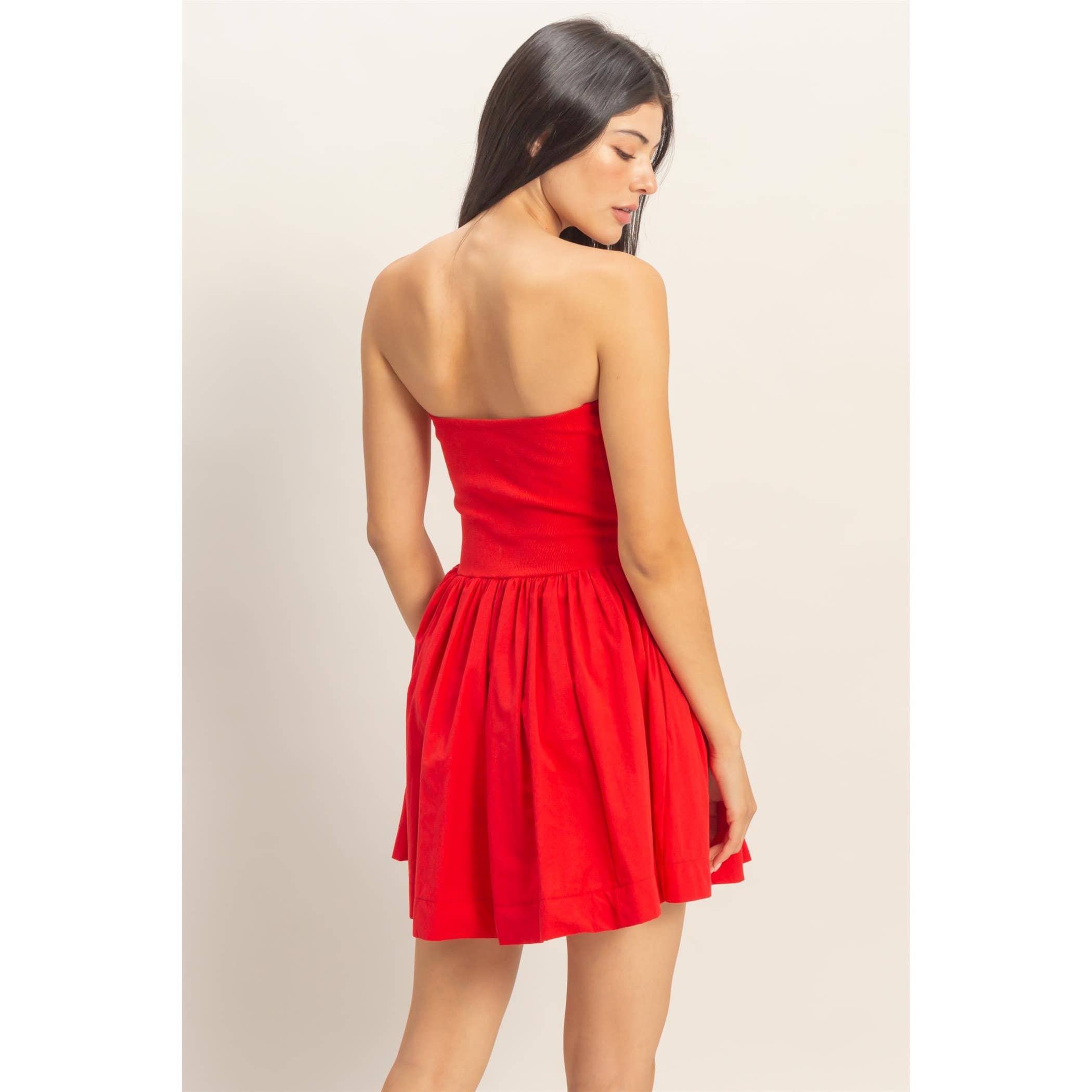 Strapless Flowy Mini Dress