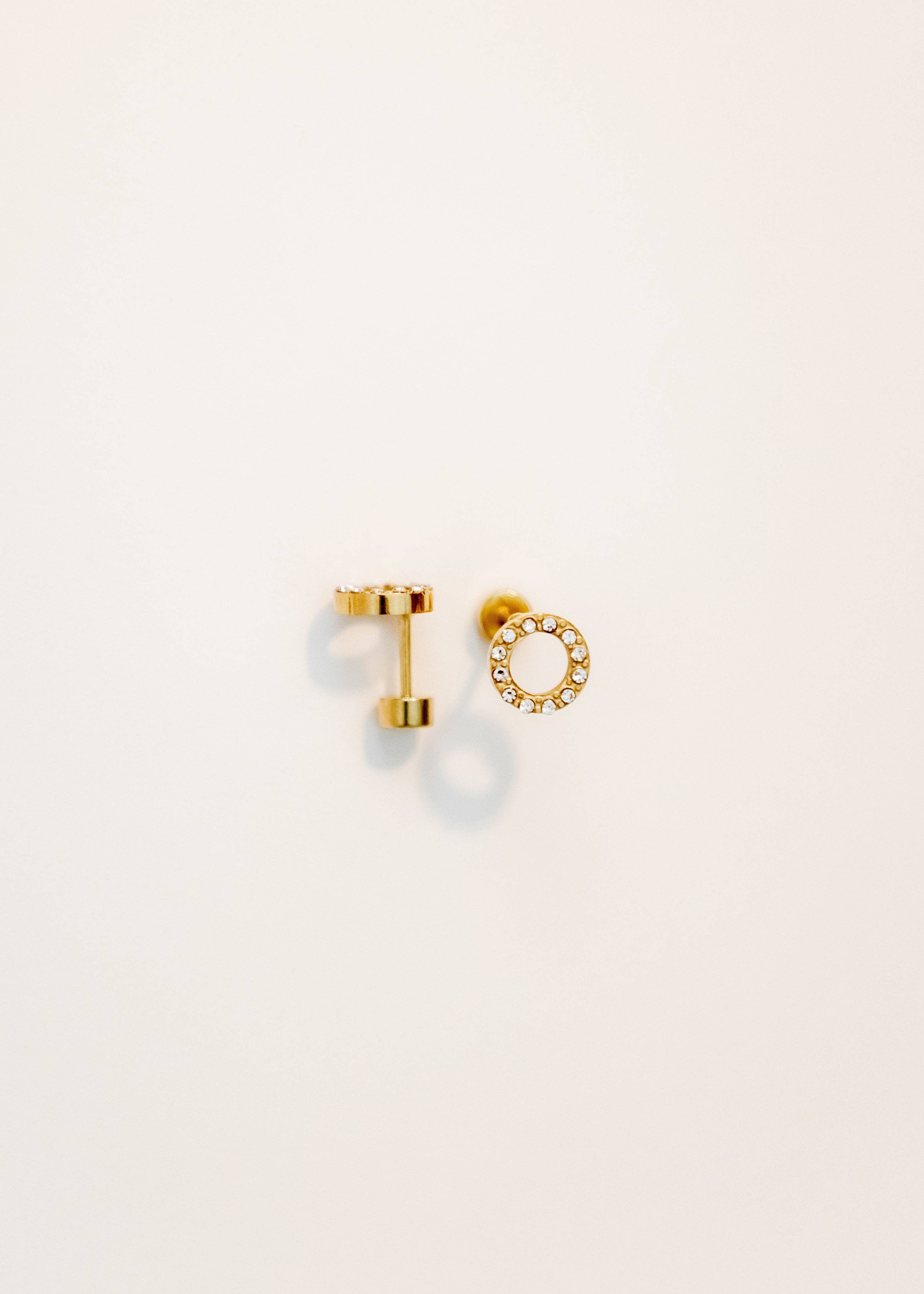 Screwback Stud Earrings - Lainey - Gold
