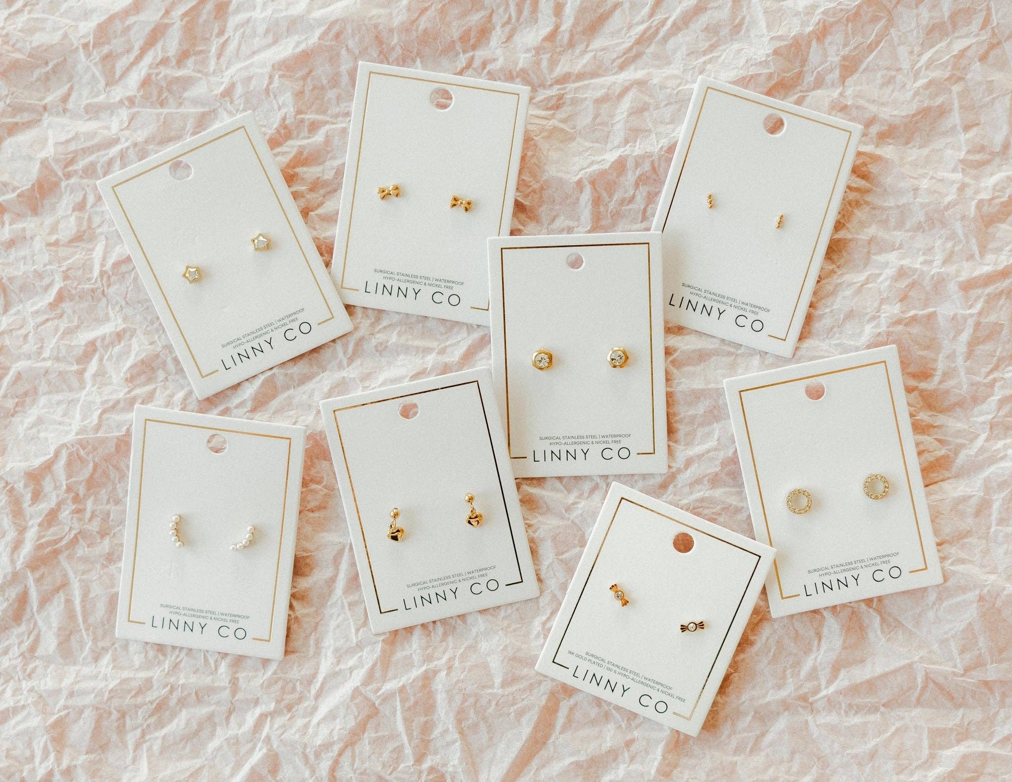 Screwback Stud Earrings - Lainey - Gold