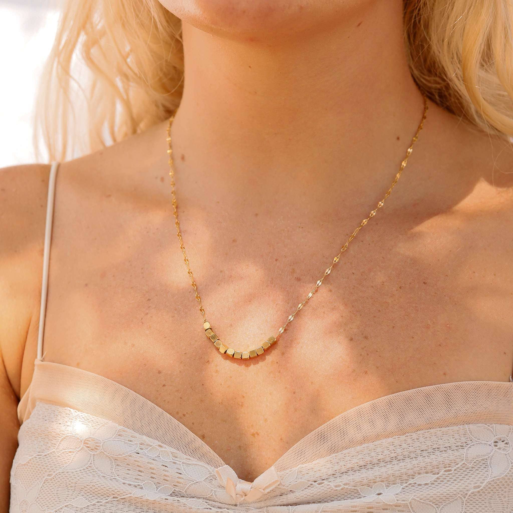 18K Gold PVD Lip Chain Charm Necklace