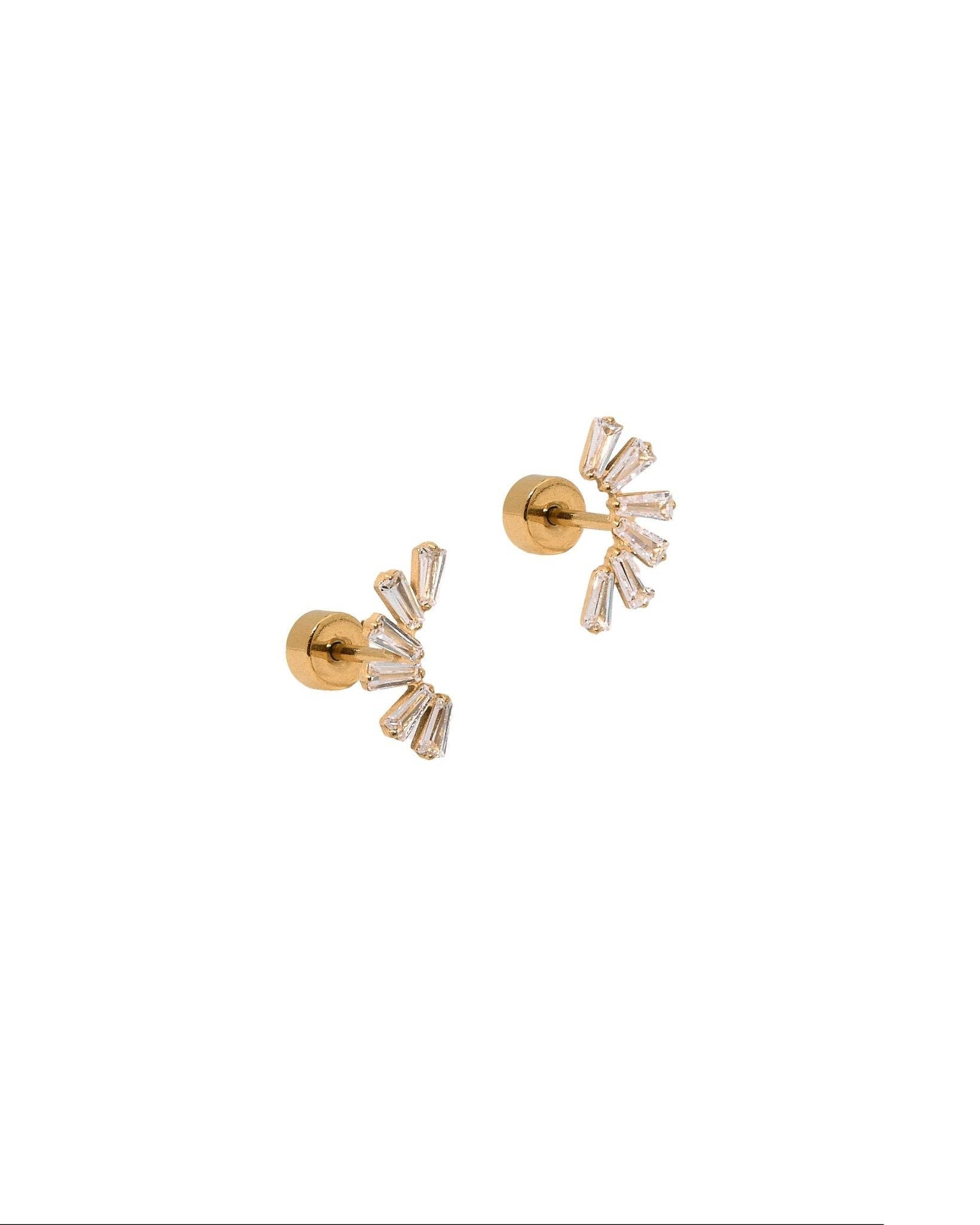 Screwback Stud Earrings - Delaney Gold