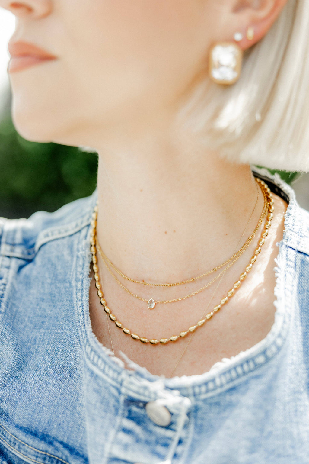 Necklace - Paloma Pear Drop Gold