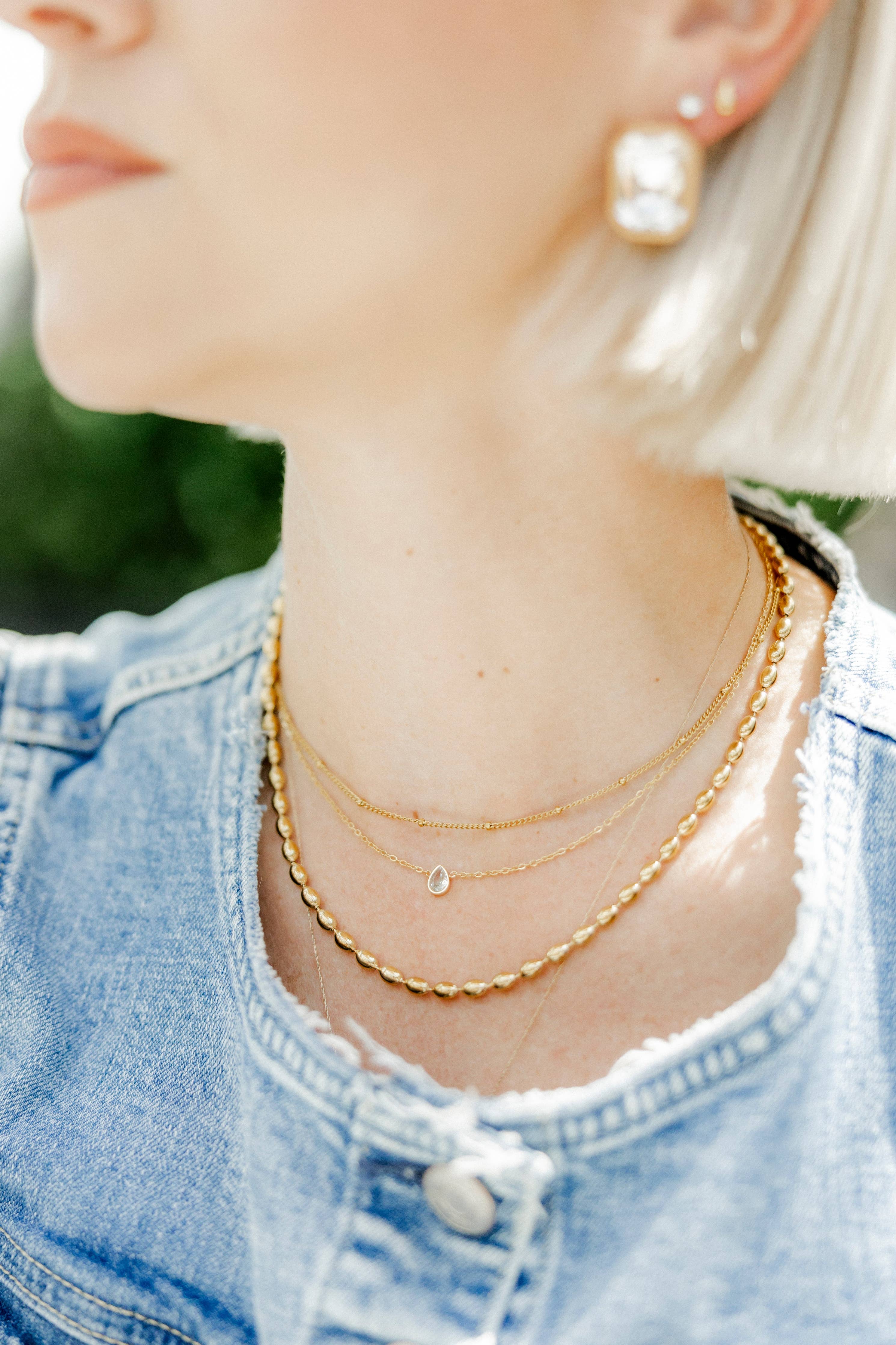 Necklace - Paloma Pear Drop Gold