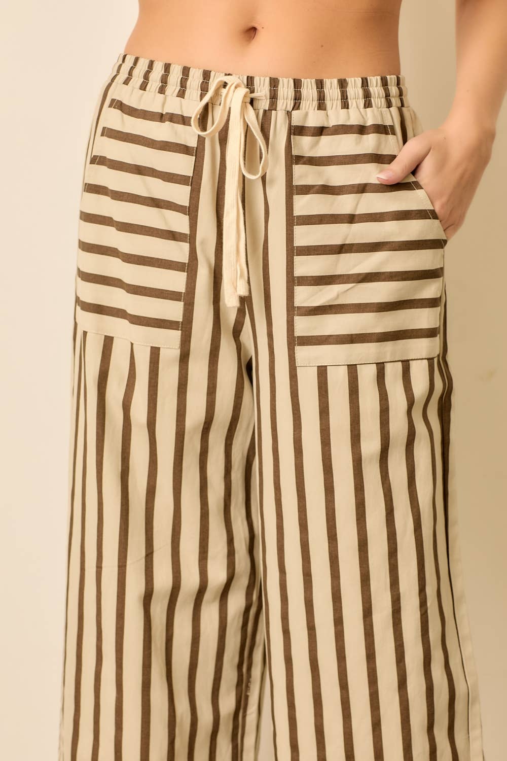 PINSTRIPE ELASTIC WAIST PANT