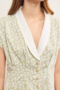 V NECK SHAWL COLLAR PLEATED ROMPER