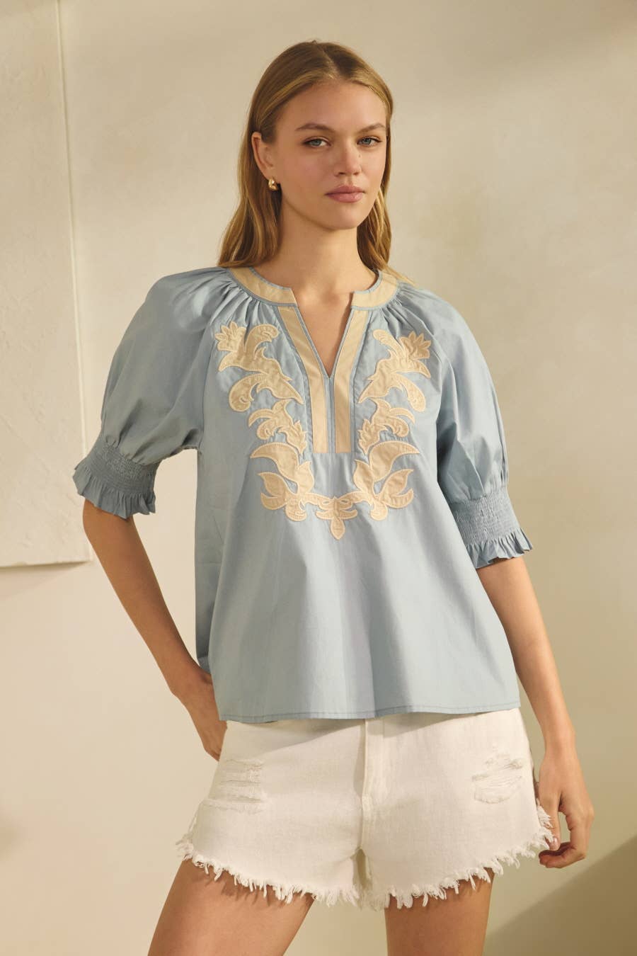 Plus Cotton Poplin Top