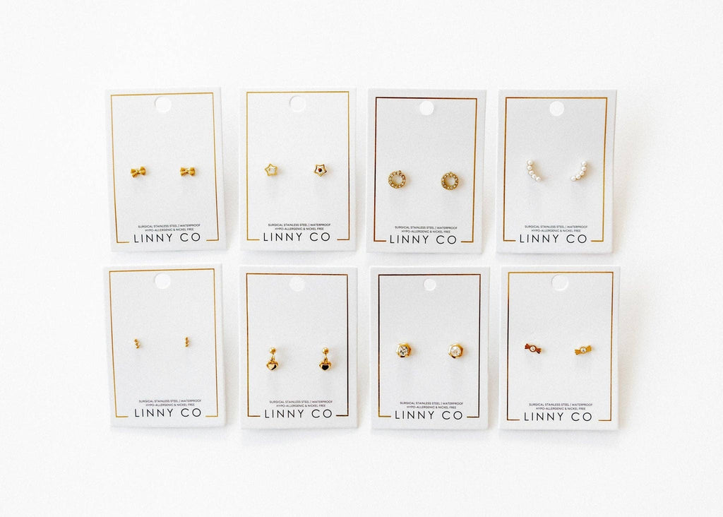 Screwback Stud Earrings - Lainey - Gold