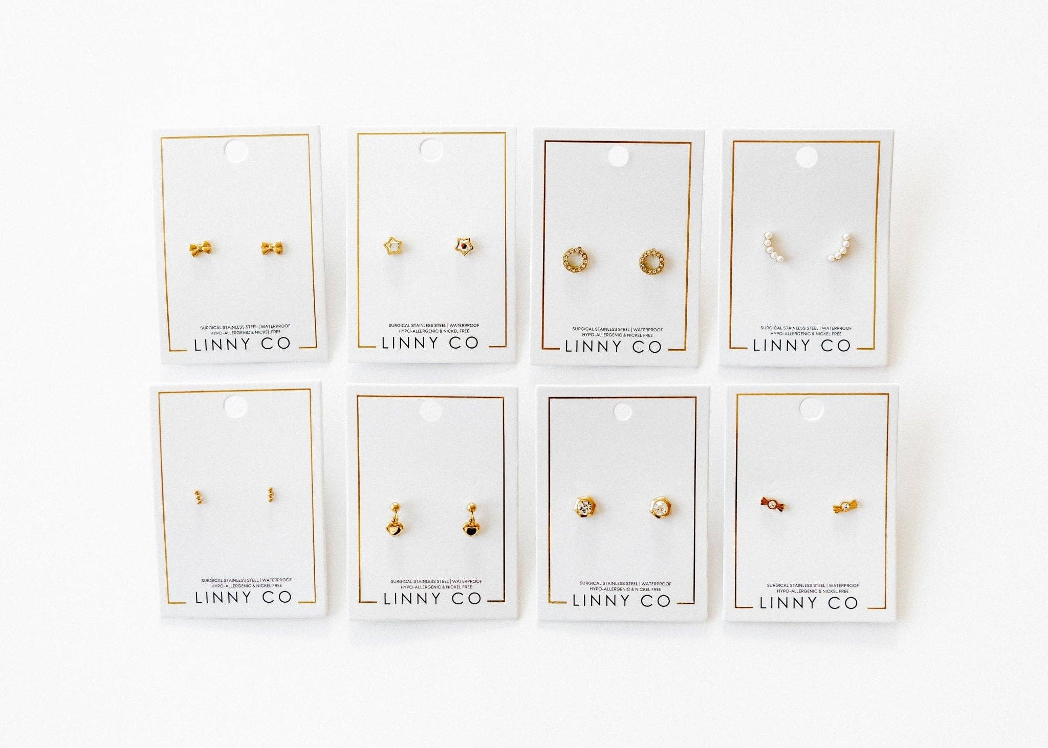 Screwback Stud Earrings - Lainey - Gold