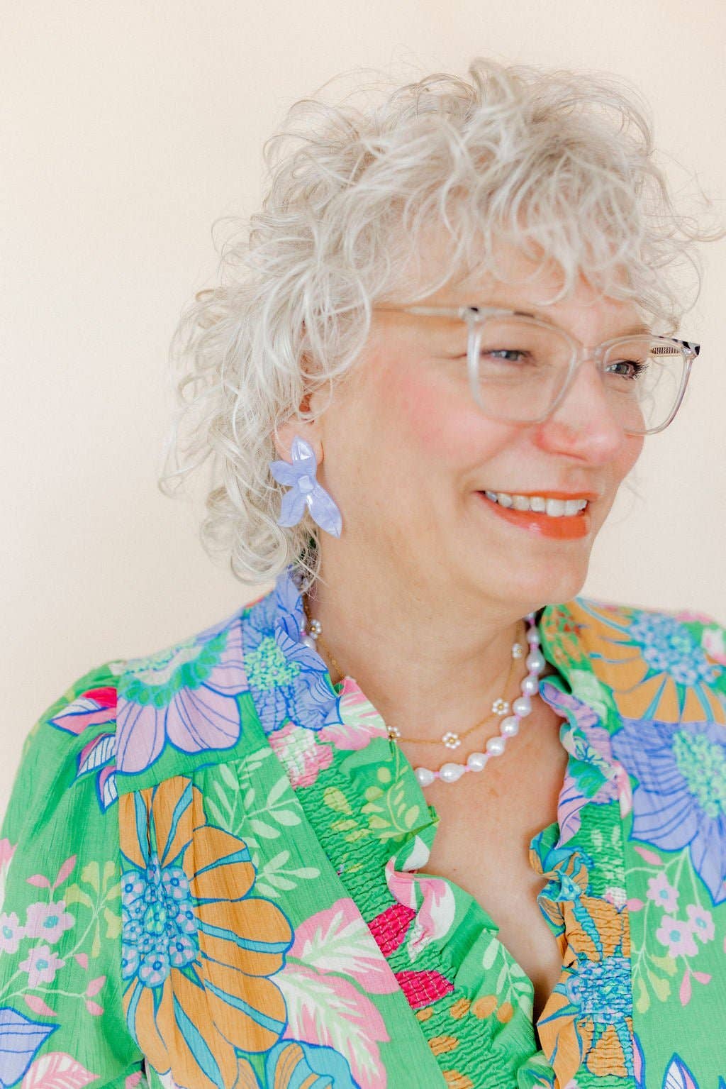 Necklace - Gracie Flower Pearl