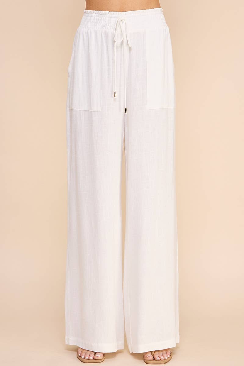 Soft Linen Wide Leg Pants