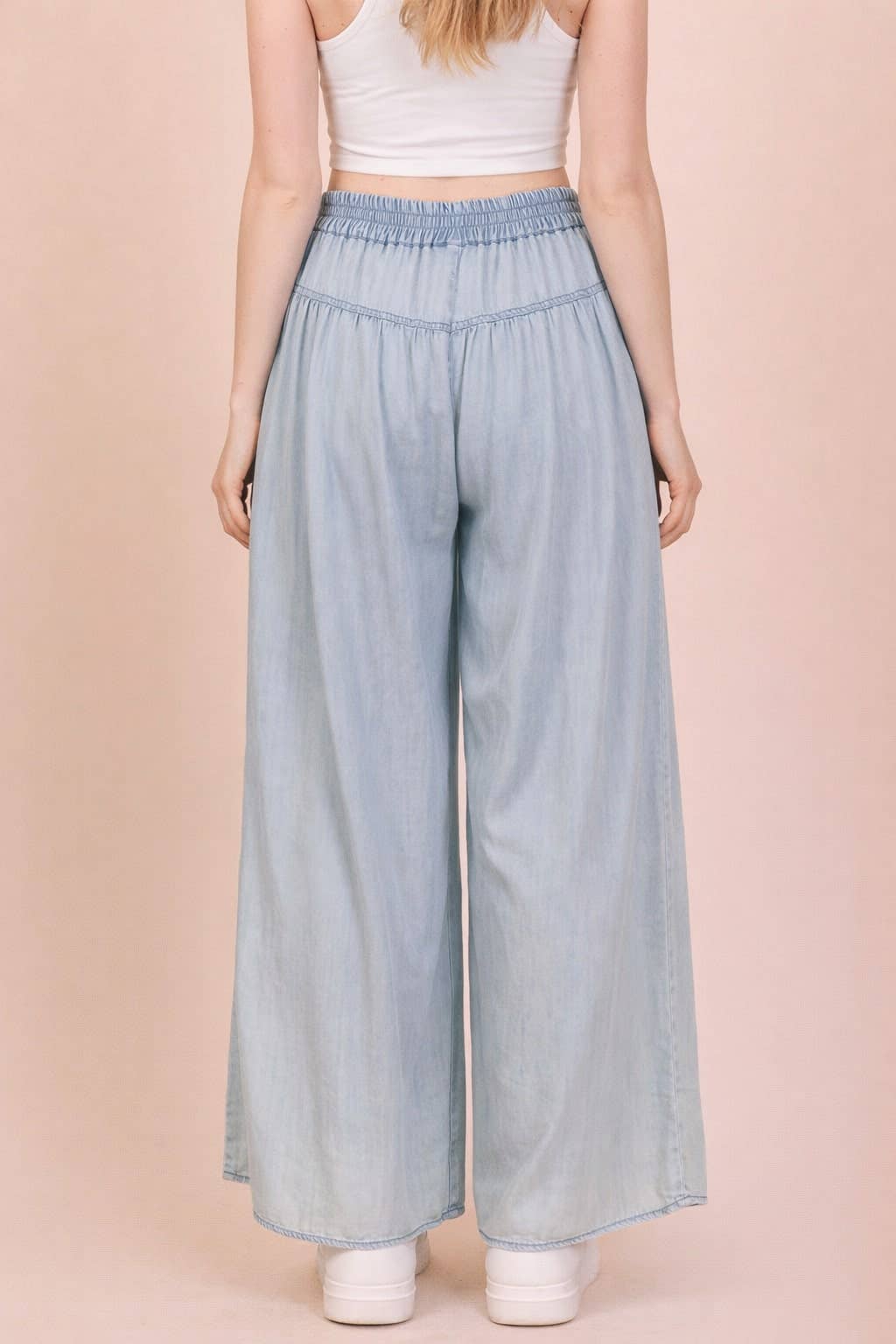 Mineral Washed Chambray Wide Pants