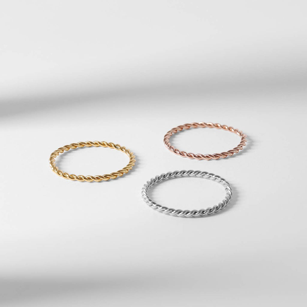 Stainless Steel Braided Stacking Ring - Hypoallergenic