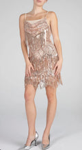 Sequined Crop Top - Rose Gold