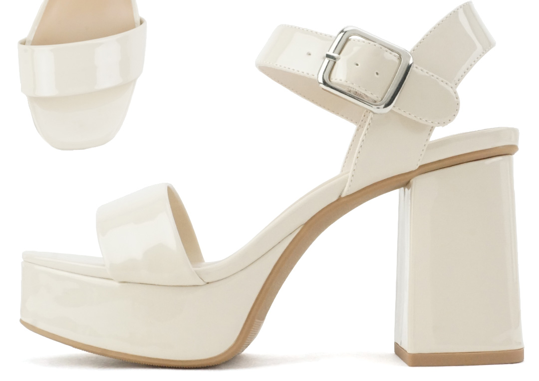 Macey Bone Chunky Heel