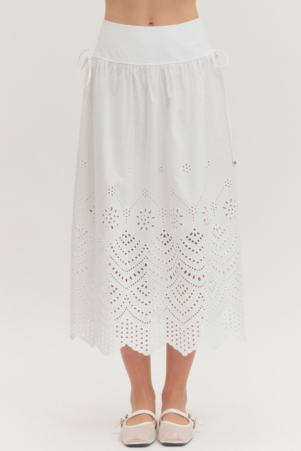 EYELET EMBROIDERY SKIRT