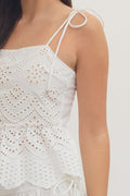 EYELET EMBROIDERY TOP