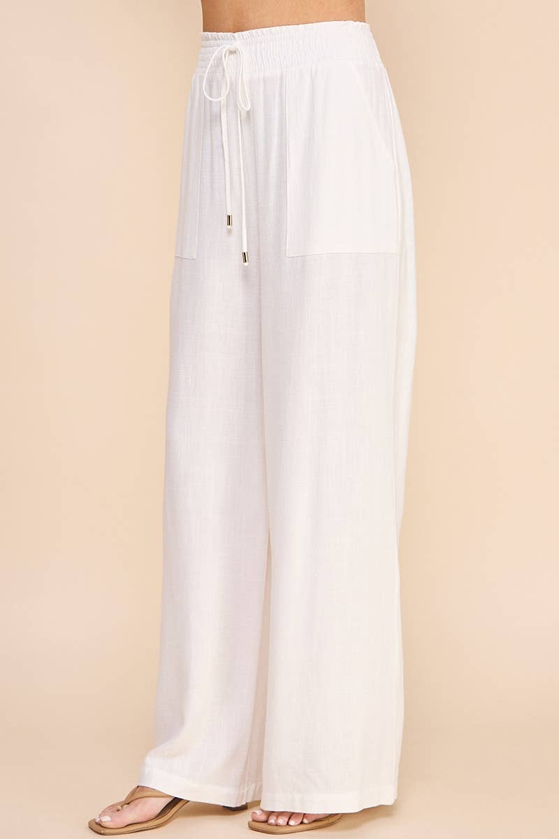 Soft Linen Wide Leg Pants
