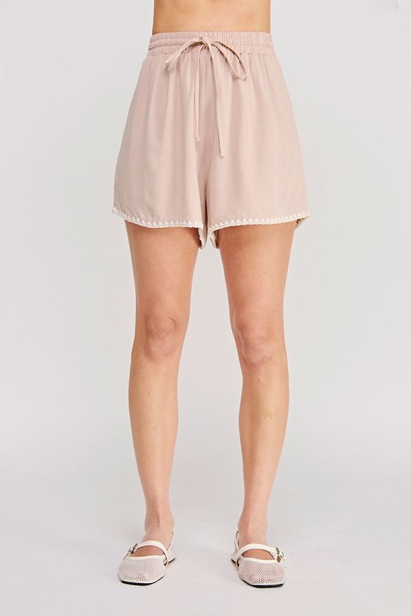 Embroidered Hem Shorts