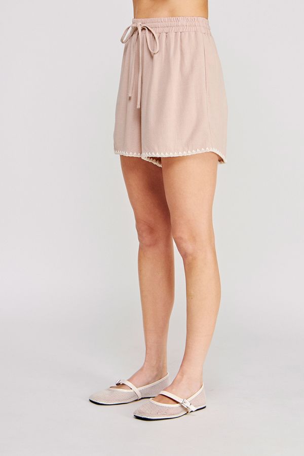 Embroidered Hem Shorts