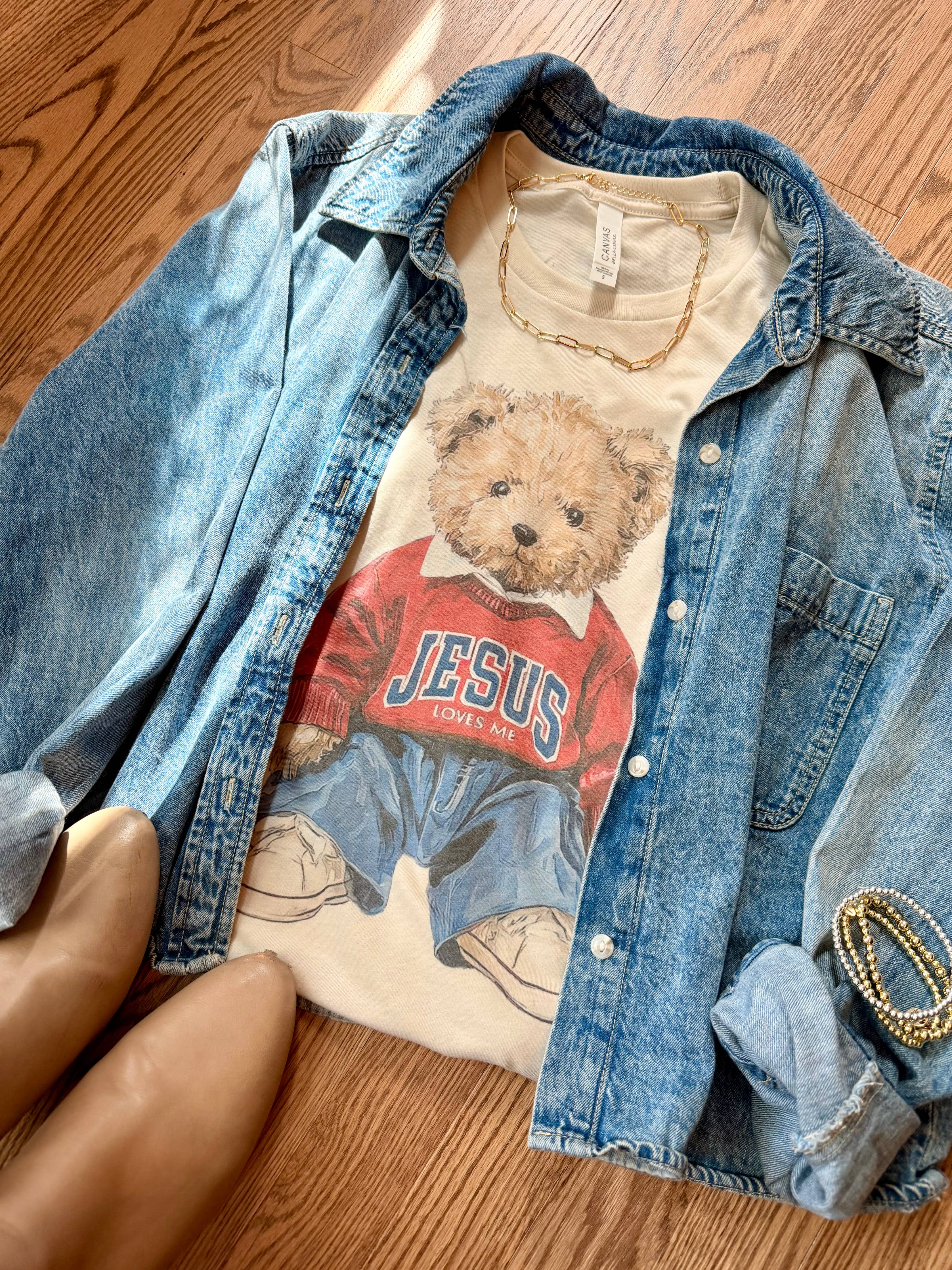 Jesus Teddy Bear Graphic Tee