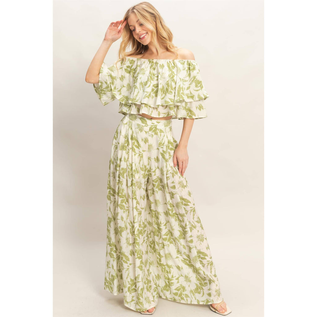 Floral Wide Leg Pants