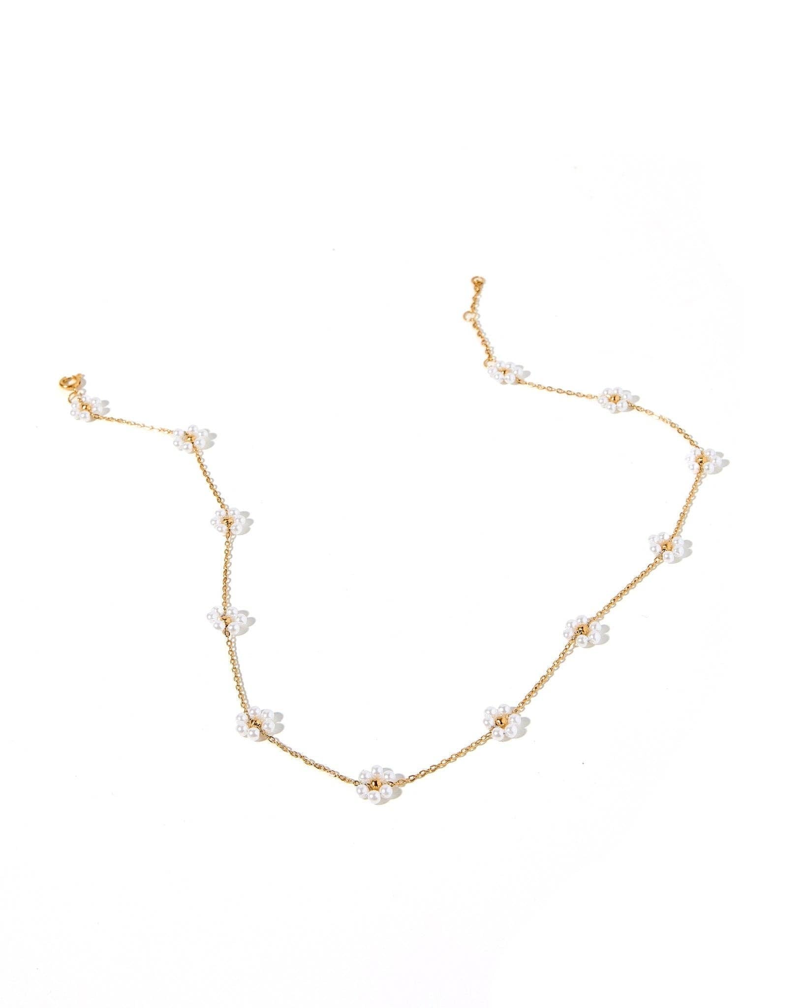 Necklace - Gracie Flower Pearl