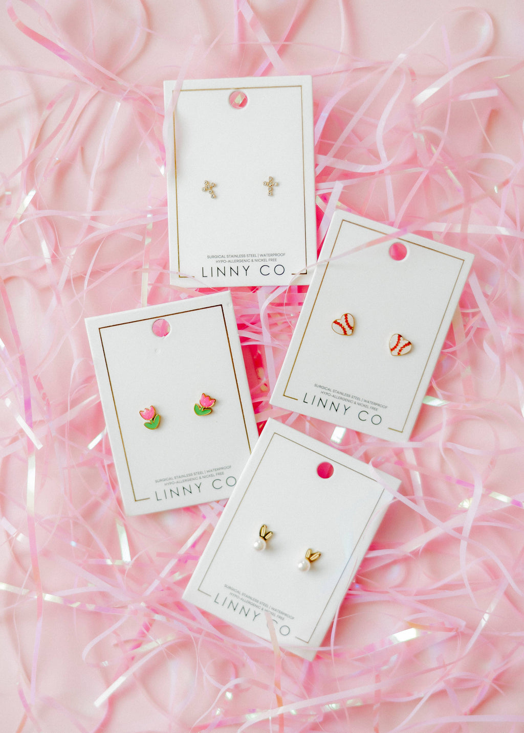 Screwback Stud Earrings - Tulip Pink