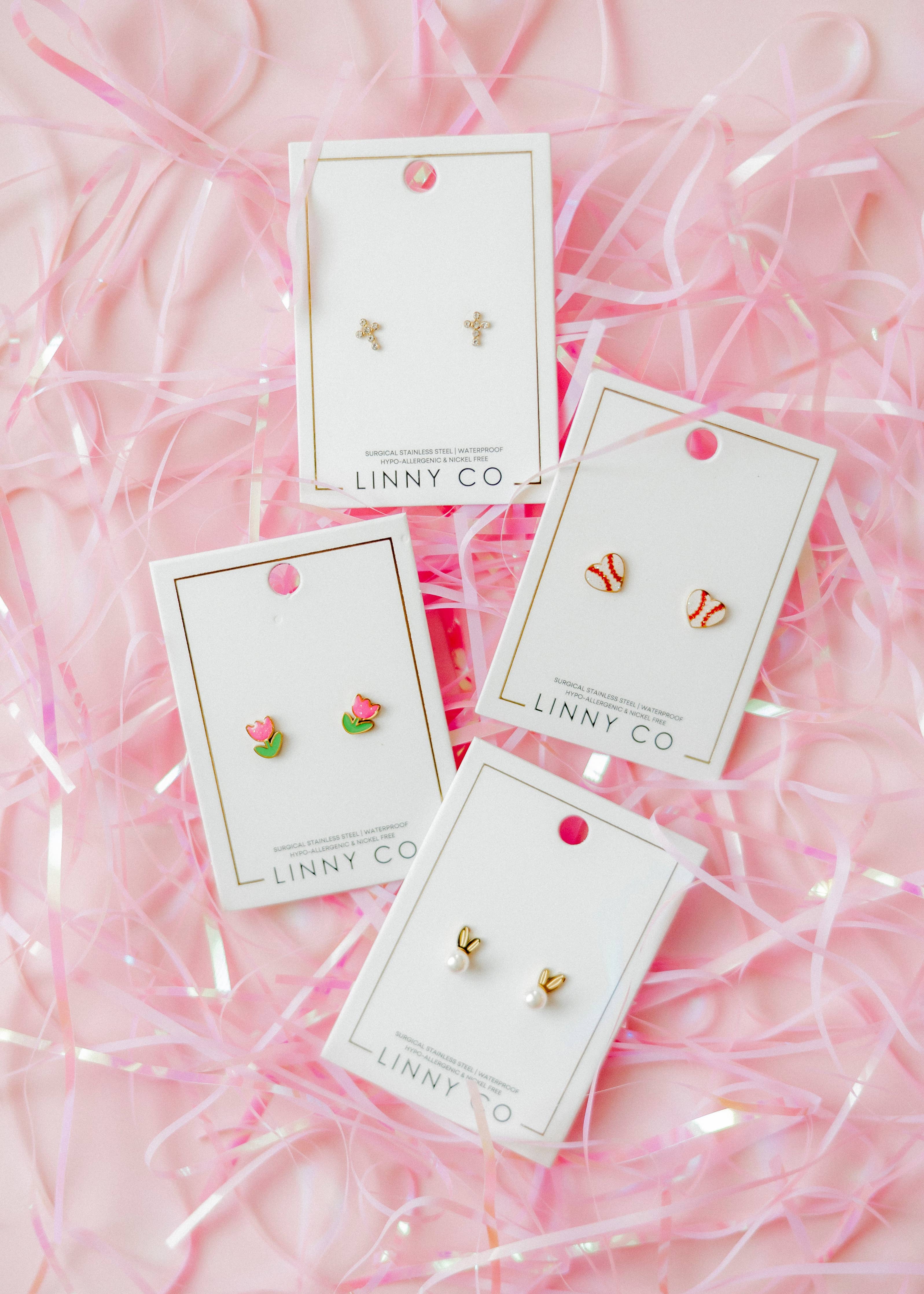 Screwback Stud Earrings - Tulip Pink