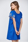 SQUARED NECK LINE EMBO DETAILED MINI DRESS