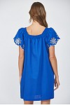 SQUARED NECK LINE EMBO DETAILED MINI DRESS