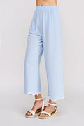 Wavy Crochet Trim Hem Pants
