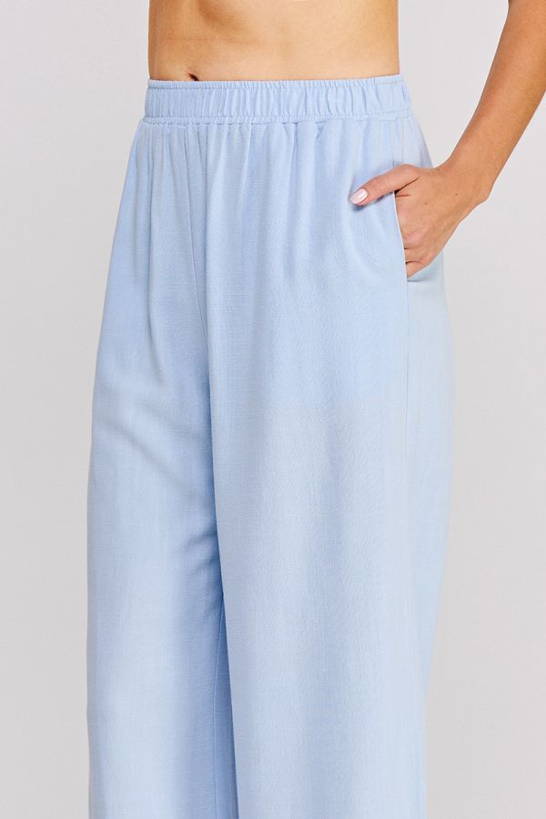Wavy Crochet Trim Hem Pants