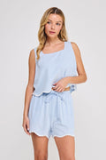 Wavy Crochet Trim Top